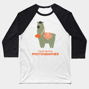 Llama Photographer Baseball T-Shirt